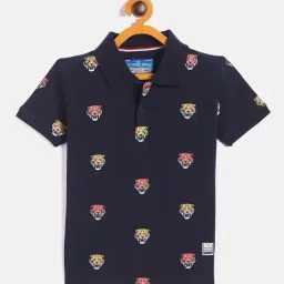 Duke Kids Navy Printed Polo T-Shirt-image-47