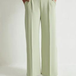 Cover Story Green Regular Fit High Rise Trousers-image-80