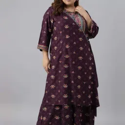 W Purple Printed Jumpsuit-picture-25