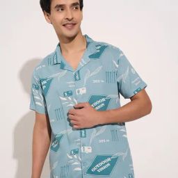 7 Alt By Pantaloons Blue Slim Fit Printed Shirt-picture-38