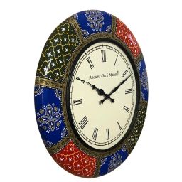 Ancient Clock Makers Round Multicolor Wood Wall Clock image 3