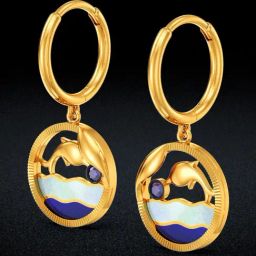 Joyalukkas 22k Dolphin Serenade Earrings for Women & Girls-image-39