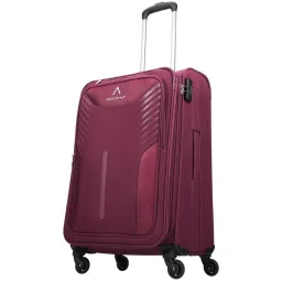 Aristocrat Maroon Solid Soft Medium Trolley Bag - 28 cm image 3