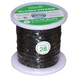 Sunhayato JUNFLON Series Hook Up Wire 100 m Black 0.08 mm² 28 AWG ETFE Insulation, AWG28-100-K-image-88