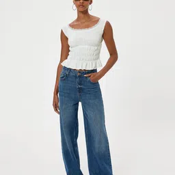 Koton Women Solid Round Neck Polyester Top-image-28