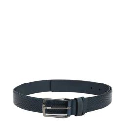 Van Heusen Navy Leather Textured Waist Belt-image-25