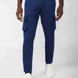 Van Heusen Blue Slim Fit Striped Trackpants-picture-21