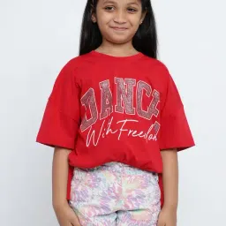 METTLE Kids Red Printed Crop Top-image-46