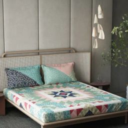 DDecor Ethnic Green 136 TC Cotton King Bed Sheet With 2 Pillow Covers-picture-19