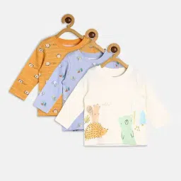 MINIKLUB Kids Multicolor Printed Full Sleeves T-Shirt (Pack Of 3)-image-92