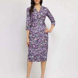 FableStreet Purple Printed Casual dress-image-81