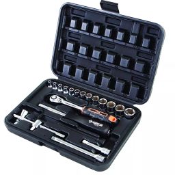 Groz 6.35 mm (1/4 inch) Hex Socket Set - 19 Pcs KIT/SKT/H/1-4/19/UG-14