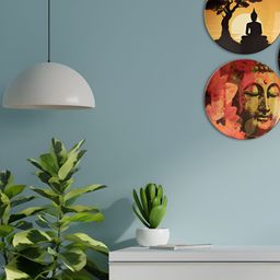 THE QUIRKY HOME Set Of 3 Brown & Red Printed Ceramic Wall Plates-5
