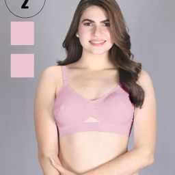 Lux Venus Pink Full Coverage Non-Wired Everyday Bra With Adjustable Strap - Pack of 2-picture-34