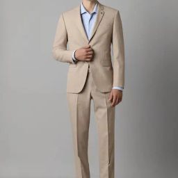 Louis Philippe Brown Slim Fit Texture Two Piece Suit-image-19