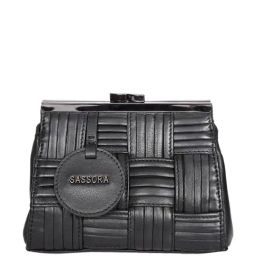 SASSORA Nova Black TexturedClutch-38