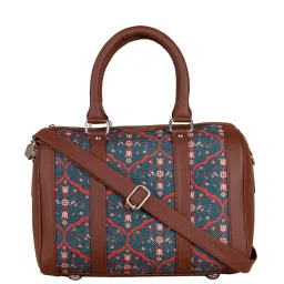 ZOUK Blue Printed Medium Handbag image 1