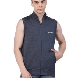 Kalt Dark Blue Melange Regular Fit Jacket-picture-21