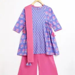 Purple Cotton Printed Suite Sets-image-11