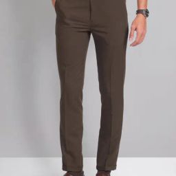 AD by Arvind Brown Slim Fit Flat Front Trousers-picture-23