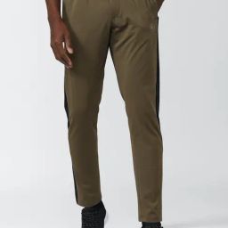 Van Heusen Beige Slim Fit Striped Trackpants-image-64