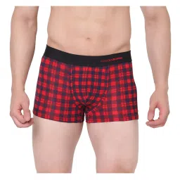 UnderJeans by Spykar Red & Blue Check Trunks image 1