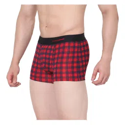 UnderJeans by Spykar Red & Blue Check Trunks image 3