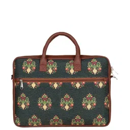ZOUK Green Jute Large Messenger Bag image 3