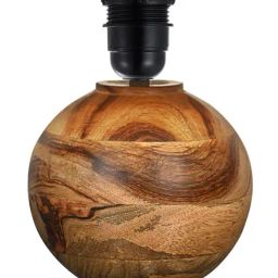 Homesake White Wood Rustic Round Table Lamp with Shade image 4
