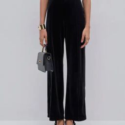 Wardrobe by Westside Black Velveteen High-Rise Trousers-picture-19
