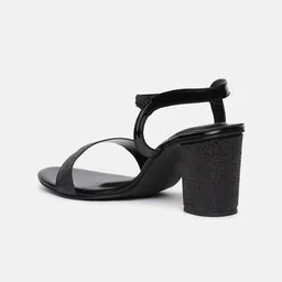 Vishudh Black Open Toe Block Heels image 2