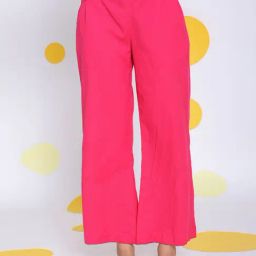 KAORI BY SHREYA AGARWAL Pink Linen Solid Pants-image-93