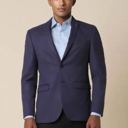 Allen Solly Mid Navy Slim Fit Texture Blazer-image-90
