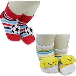 NESKA MODA 6 To 12 Months Baby Set Of 2 Pair Cotton Anti Slip Face Ankle Socks/ Booties-image-51