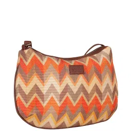 ZOUK Orange Printed Medium Sling Handbag image 5
