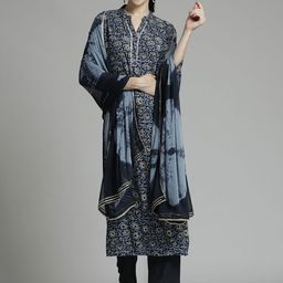 Jaipur Kurti Women Floral Printed Regular Pure Cotton Kurta with Palazzos & With Dupatta-image-100