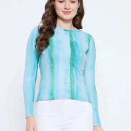 MADAME Turquoise Abstract Top-image-20
