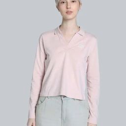 Puma Pink Cotton Plain Sports T-Shirt-image-35
