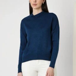 Van Heusen Navy Plain Sweater-image-57