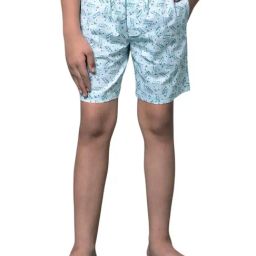 Crimsoune Club Boys Green Cotton Slim Fit Self Design Lounge Shorts-image-79