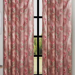 Myntra Elegant Homes Peach 2 Pcs Floral Printed Room Darkening Polyester Door Curtains-picture-38