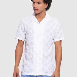 Being Human Beige Cotton Regular Fit Self Design Shirt-5