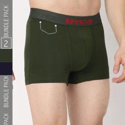 UnderJeans by Spykar Navy & Olive Trunks - Pack of 2-picture-23