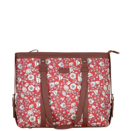 ZOUK Red Printed Large Tote Handbag image 1