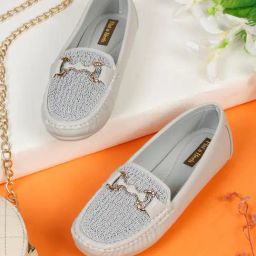 Flat N Heels Women's Grey Casual Loafers-image-33