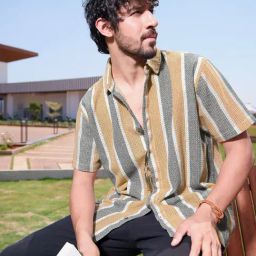 The Souled Store Multi Blended Relaxed Fit Striped Casual Shirts-image-7