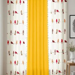 Urban Space Red Cotton Classic Curtains for Door - Set of 3-image-52