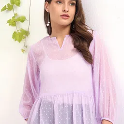 CORSICA Women V-Neck Puff Sleeve Empire Top-13