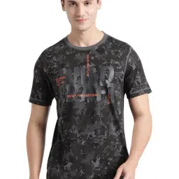 Wildcraft Black Cotton Regular Fit Printed T-Shirt-image-96