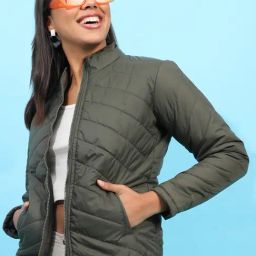 Campus Sutra Green Quilted Pattern Jacket-image-96